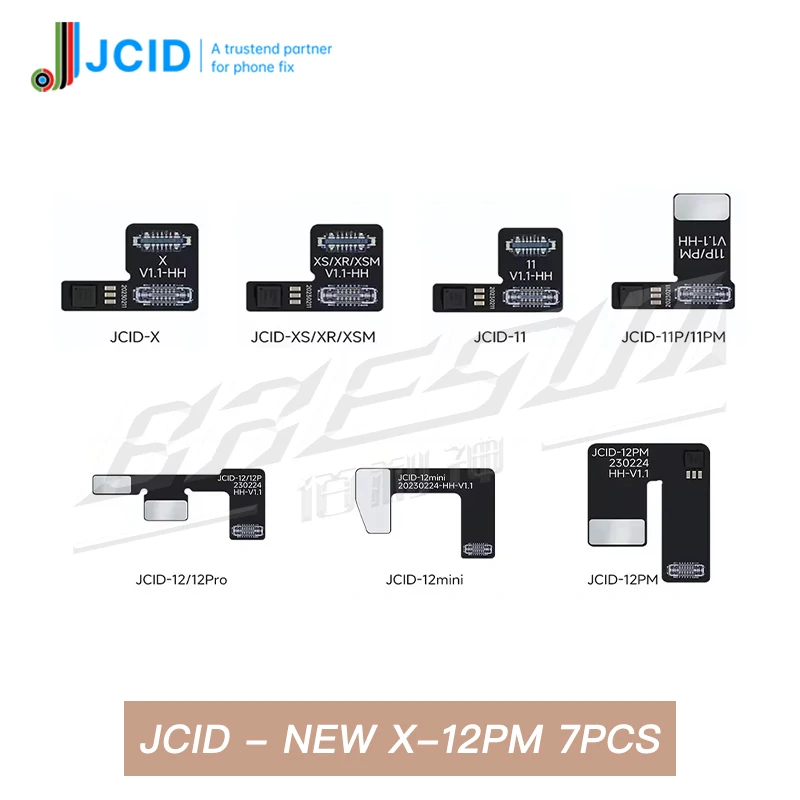 JCID غير إزالة معرف الوجه إصلاح FPC الكابلات المرنة آيفون X XR 11 12 13 14 15 16 برو ماكس إصلاح الوجه دون كابل لحام IC
