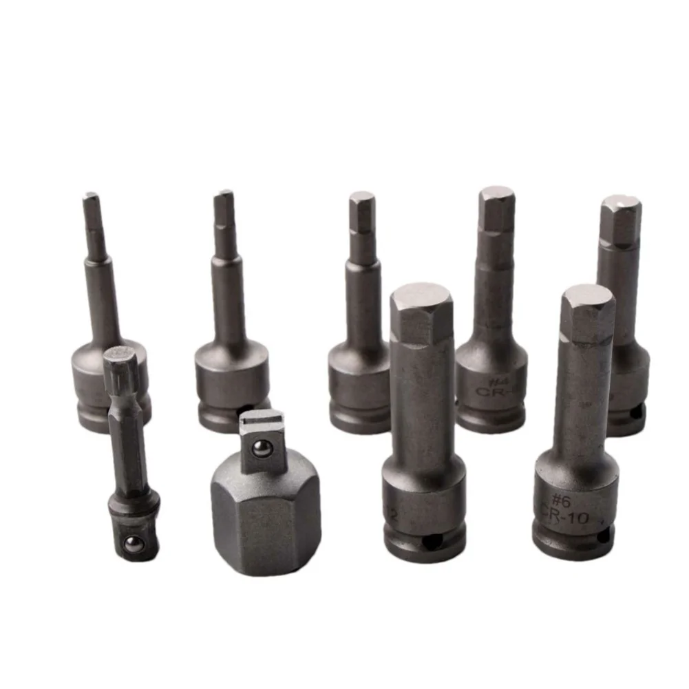 Bolt Extractor 9 Piece Set for Stripped Screw Removal Designed for Electric Drills in Home Repair Applications