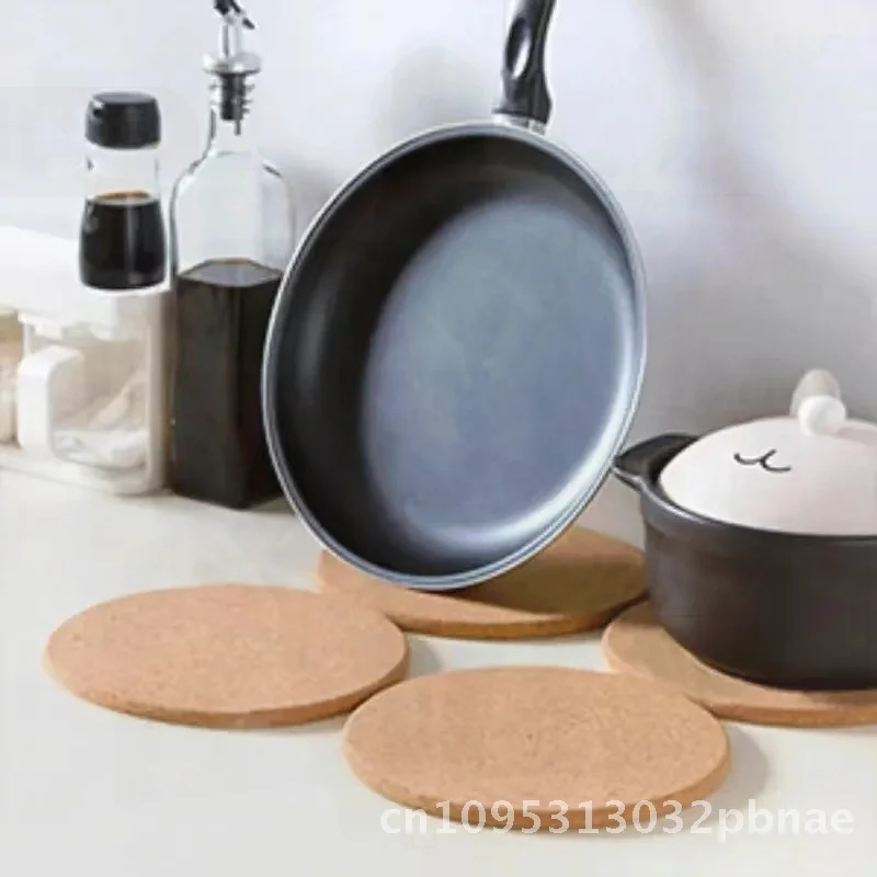

Eco-friendly Cork Dining Table Mat round Shape Non-slip Heat Insulation Silent Household Office Desk Mat Modern Minimalist Style
