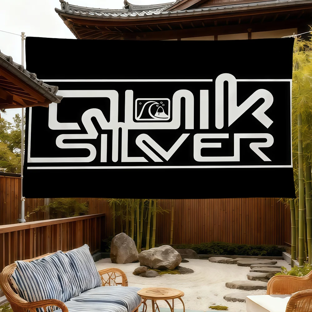 Bandera de moda Q-Quiksilver-ES para habitación, dormitorio, camping, picnic, estilo artístico, decoración de pared para garaje, bar