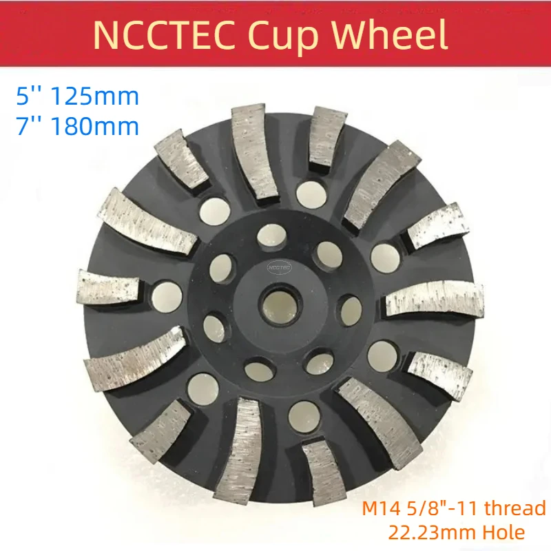 

[Long and Short Vertical Segments] 5'' 7'' Diamond Grinding Cup Wheel 125 180mm Granite Concrete Polishing Discs Disks Plates