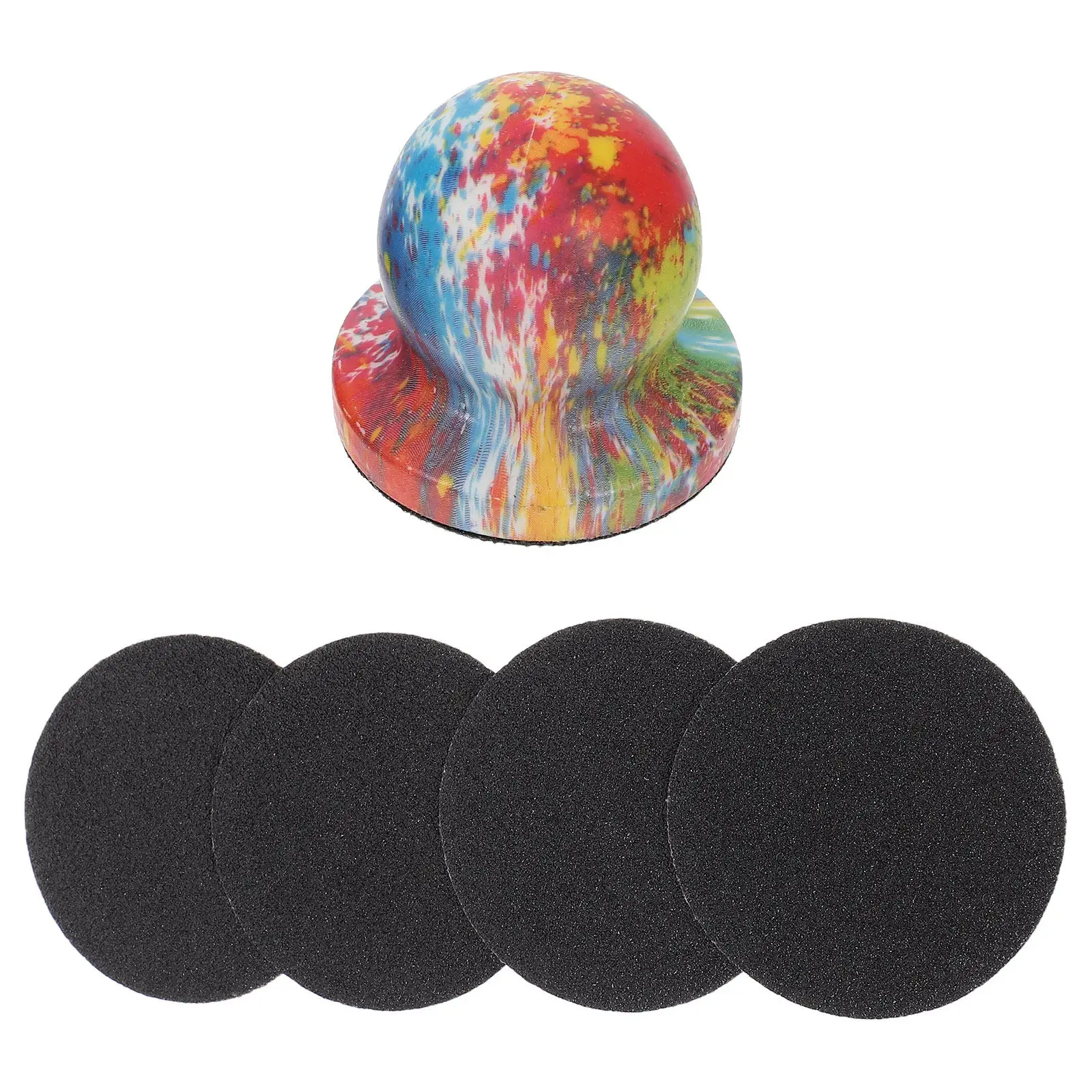 Dog Nail File Board Wooden Handle Portable Round Manual Grooming Tool Quiet Soft Filing Disc Pet Nail Scratch Board for Puppy