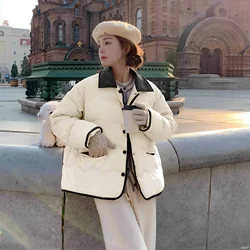 Women's autumn winter cotton-padded jacket, Korean version of loose casual cotton-padded jacket, fashion light, long-sleeved sma