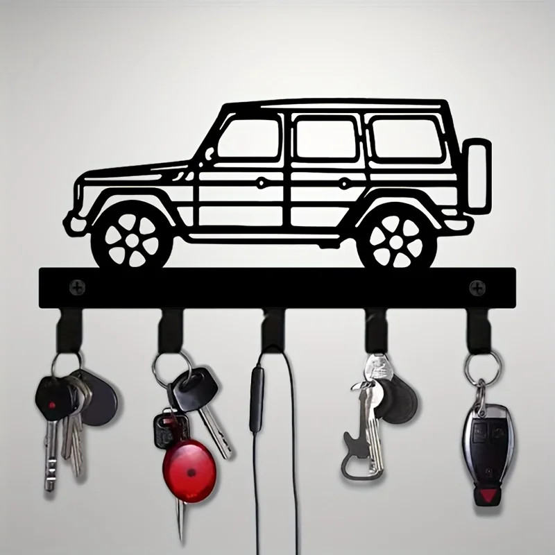 CIFBUY Metal SUV Key Holder Wall Mount Heavy Duty Off Road Design Modern Garage Entryway Organizer Durable Iron Hook Rack