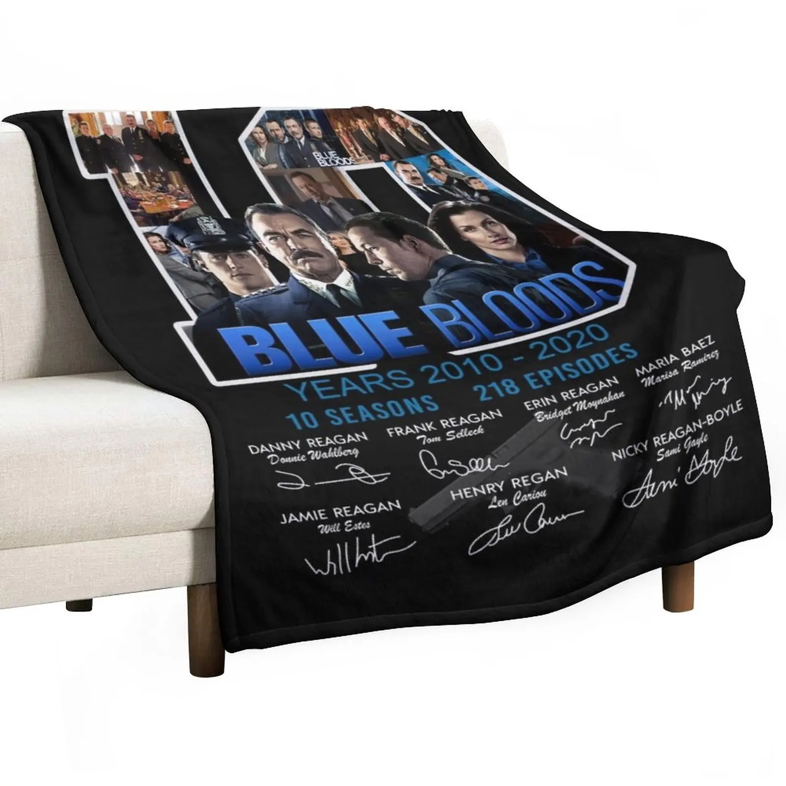 Blue Bloods year 2010 – 2020 10 seasons 218 episodes signatures shirt Throw Blanket Softest Blanket Hair Blanket