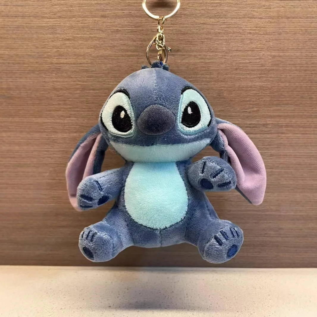 디즈니 스티치 플러시 장난감 키 체인 펜던트 만화 귀여운 인형 어린이 생일 선물 파티 크리스마스 선물