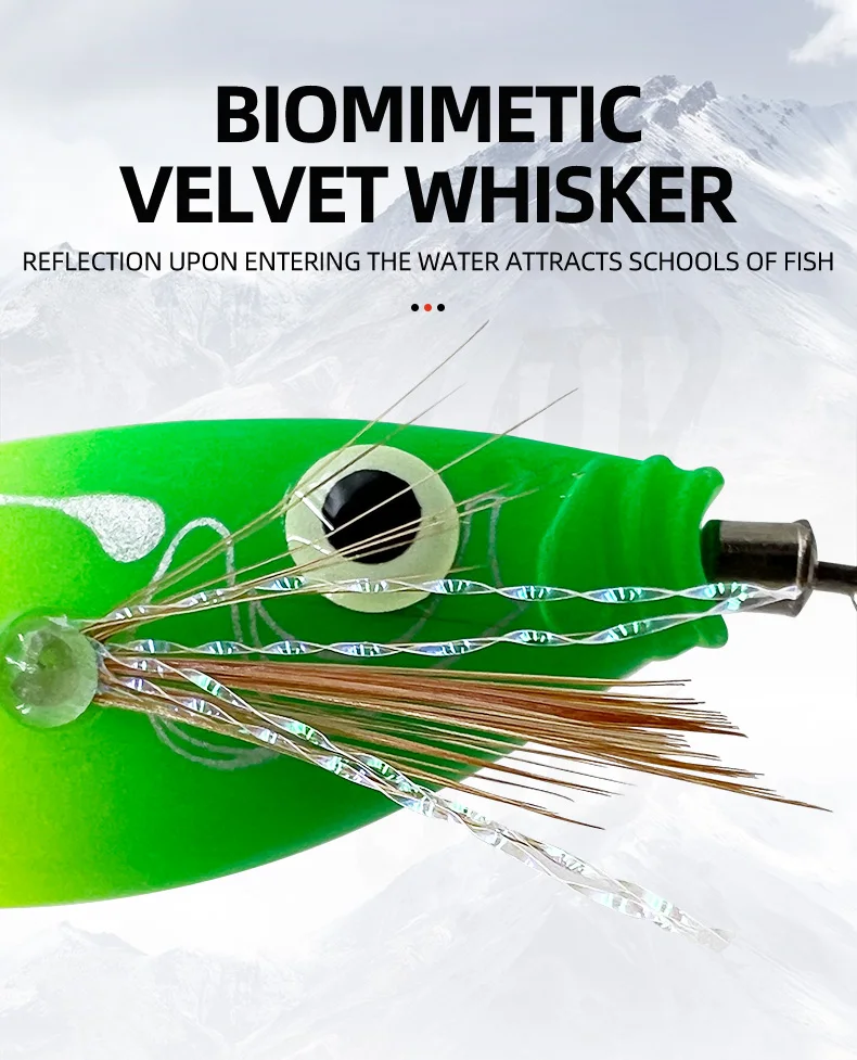 ShareShark 8,5/9,5cm Leuchtende Horizontale Jig-Holzgarnelen-Tintenfischhaken 5 Stück Angelköder Oktopus Tintenfisch Garnelen Salzwasserköder – Detail 6