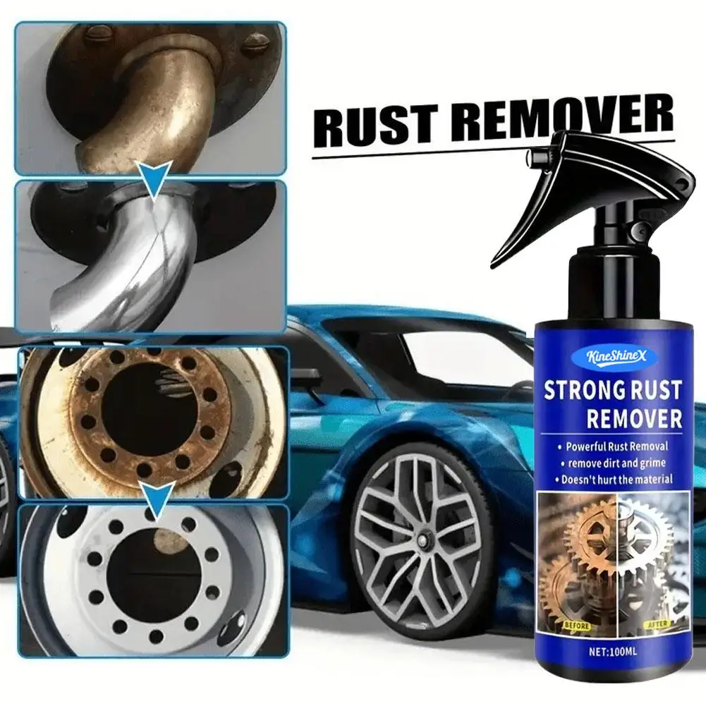 Car Rust Remover Automobile Wheel Exhaust Pipe Rust Removal Spray Clean Metal Iron Powder Stains Fast Derusting Spray Agent