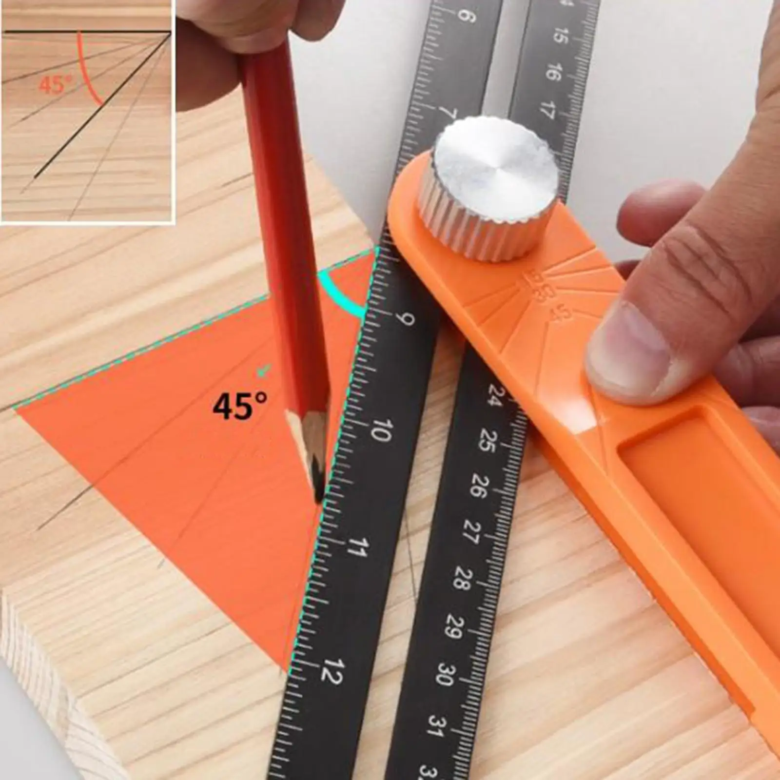 Sliding T-Bevel Square Tool with Grip for Accurate Measurements