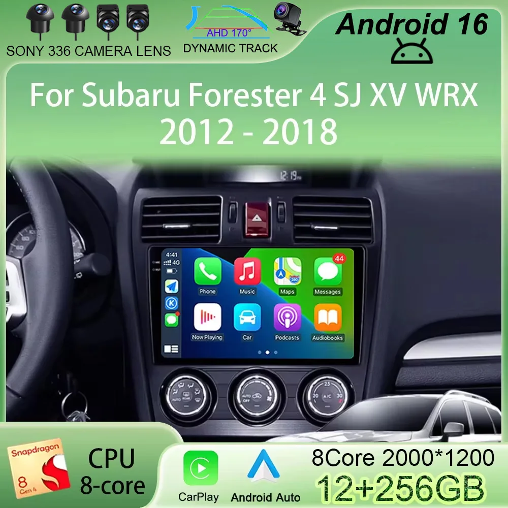 

Автомагнитола Android 16 для Subaru Forester 4 SJ XV WRX 2012-2015 2018, стереосистема с GPS-навигацией, мультимедийный плеер, CarPlay, без DVD, 2DIN