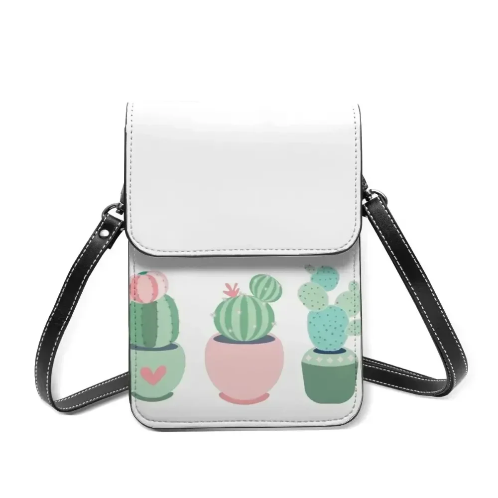 

Cactus Shoulder Bag Student Gifts Mobile Phone Bag Funny Leather Work Bags