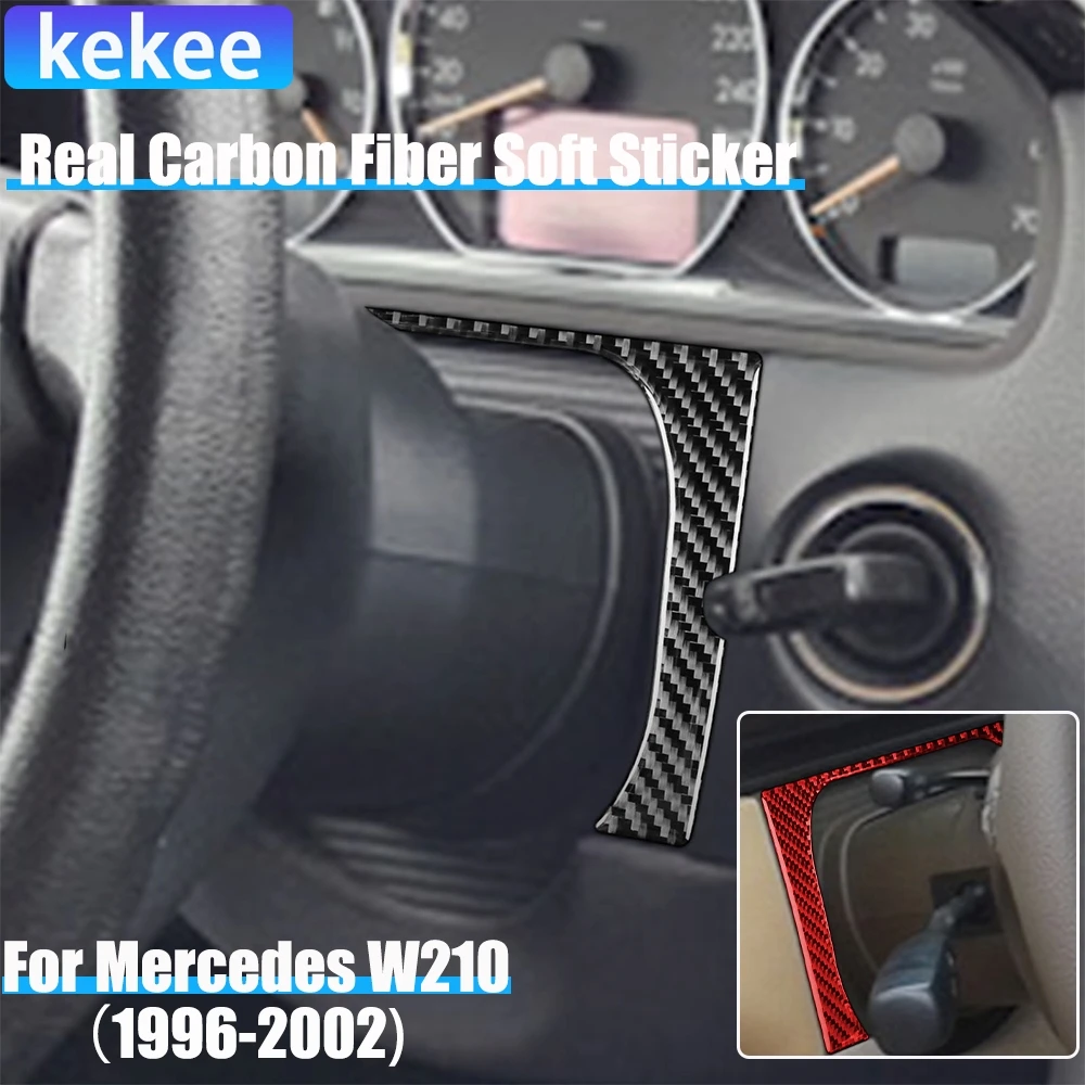 

Carbon Fiber Car Accessories Driver Wheel Frame Cover Soft Sticker For Mercedes W210 E Class 1996 1997 1998 1999 2000 2001 2002