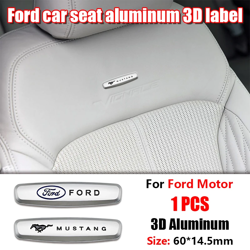 1/2 Piezas Emblema 3D de Metal Pesado para Reposacabezas de Asiento de Coche Ford Mustang Focus Fiesta Mondeo Fusion Explorer Accesorio de Tuning Automotriz