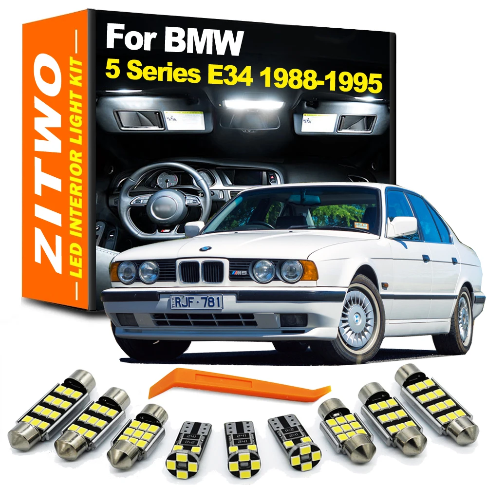 

ZITWO 19Pcs No Error LED Interior Light Kit License Plate Lamp Kit For BMW 5 Series E34 518 520 525 530 1988-1995 Accessories