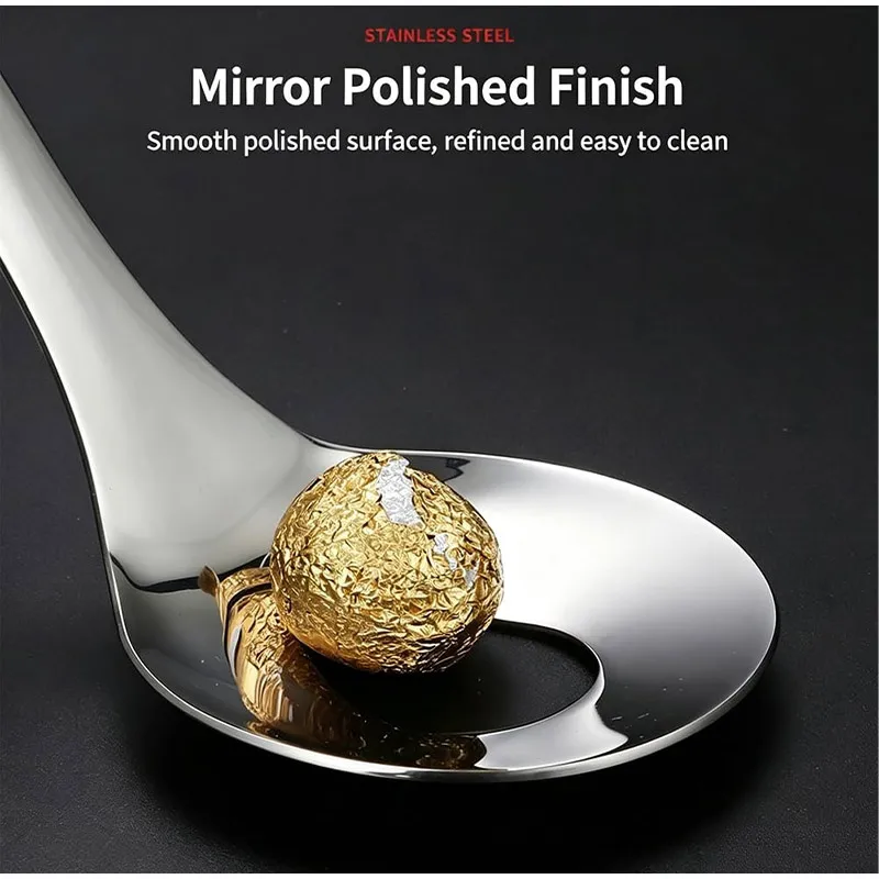 Stainless Steel Meatball Dumplings Spoon With Holes Rice-meat Spoon Long Handle Rice-meat Dumplings Spoon Kitchen Utensils Set