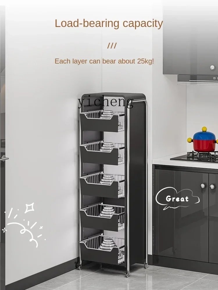 

1 kitchen basket rack multi-function drawer trolley storage rack