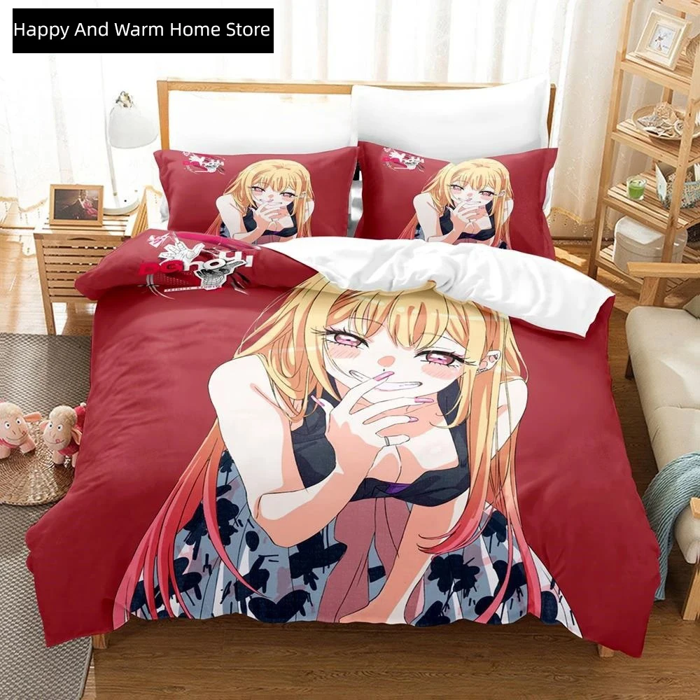 

Anime My Dress-Up Darling Bedding Set Single Twin Full Queen King Size Bed Set Adult Boys Bedroom Duvet cover Sets Home Textiles