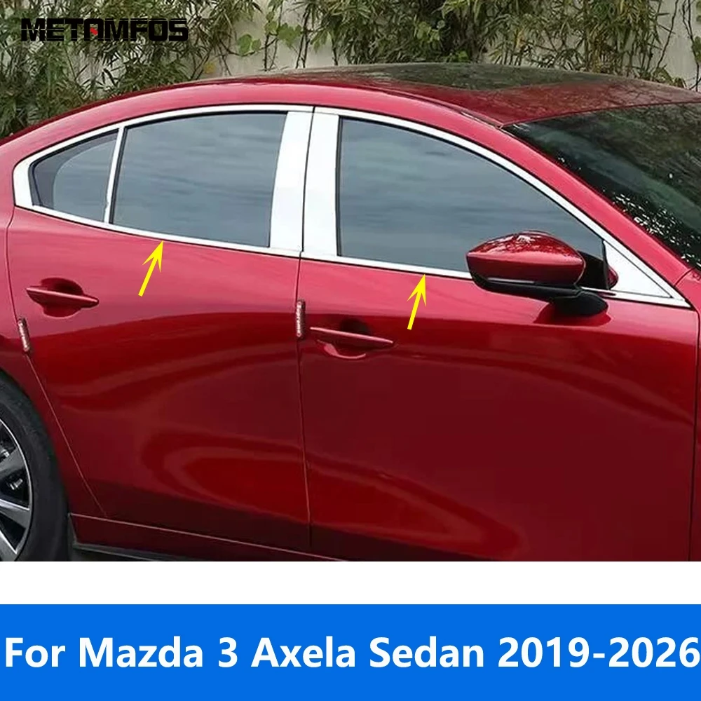 

Для Mazda 3 M3 Axela Sedan 2019-2025 2026: Накладка на нижний порог окна, молдинг, декоративная наклейка, внешние аксессуары, стайлинг автомобиля