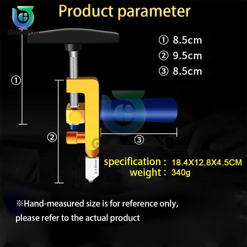 2 In 1 Keramik Fliesen Glas Schneiden 8PCS Professional Einfach Glide Glas Fliesen Cutter Aluminium Legierung Tragbare Bau Cutter zu