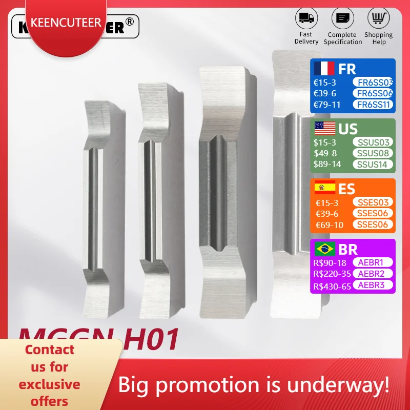 

For Aluminium MGGN 200 250 300 400 500 600 800 Series Round Head Hard Alloy Blade H01 Groove Machining And Cutting