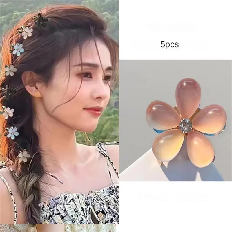 1/3/5SETS Ease Of Use Rhinestone Hairpin Rhinestone Grasp Durable Materials Bangs Grab Clip Sweet Hair Accessories