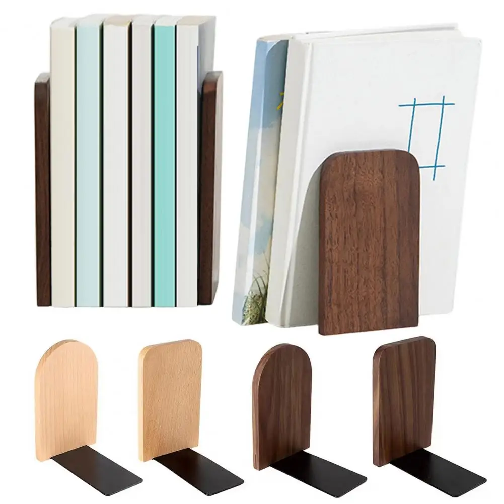 Nature Book Holder High Grade Book Organizer Desktop Bookshelf Simplistic Wood Book Ends For Office Desk Organizer Student Use