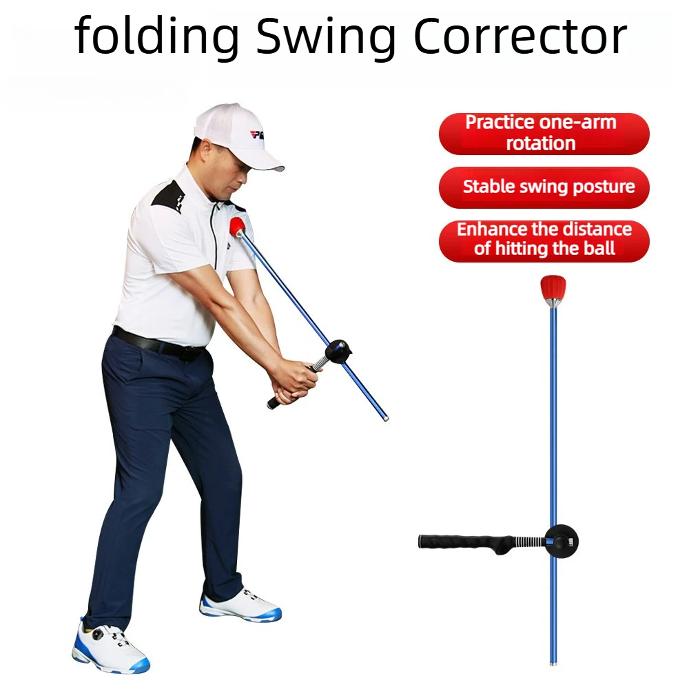 PGM Adjustable Golf Swing Trainer Foldable Aluminum Practice Aid for Beginners Posture Tempo and Rotation Training