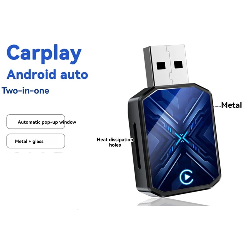 Ingenioso adaptador Carplay inalámbrico 2 en 1 USB Dongle Smart AI Box Carplay/Android Auto Plug And Play conexión con cable A