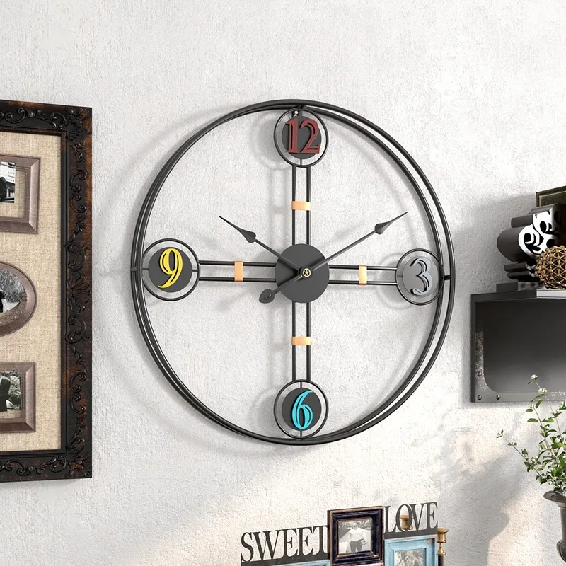 Creative Wall Clock, Modern Simple Industrial Style, Iron Art, Silent Wall Clock, Home