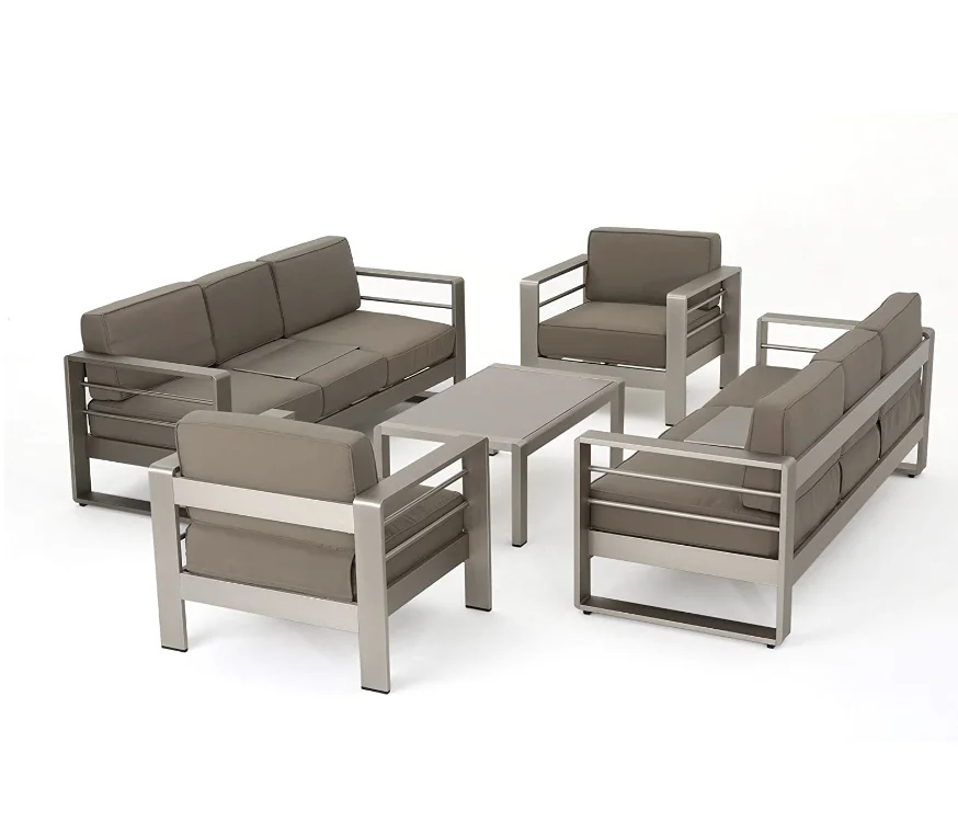 

Patio Sofa Set Outdoor Combination Garden Chair Patio Table Set Modern Hotel Conversation Set Aluminum Frame Outdoor Sofa