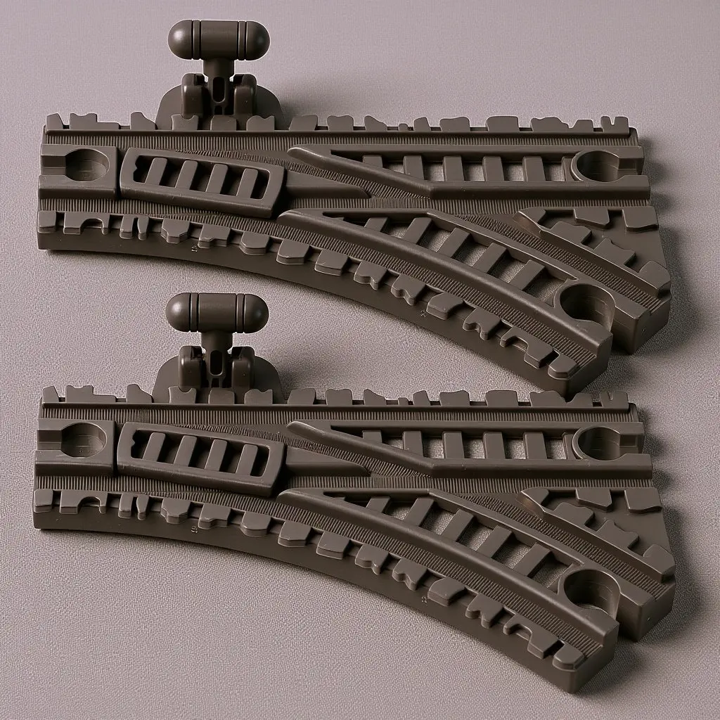 Train Track Gradient Slope 2 Piece Flexible Plastic Replacement Rails for Kids Roller Playset Accessories