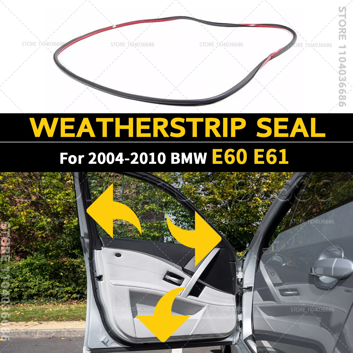 

Для 2004 2005 2006 2007 2008 2009 2010 E60 E61 BMW 525i 528i 530i 535i 545i 550i M5 резиновое уплотнение передней двери