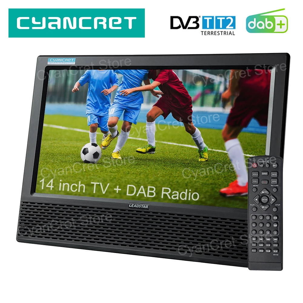 LEADSTAR MT-14 Portable TV DVB-T2 H.265 DAB+ Digital FM Radio 14 Inch HD Analog Television whit Big Speakers Big Batteries