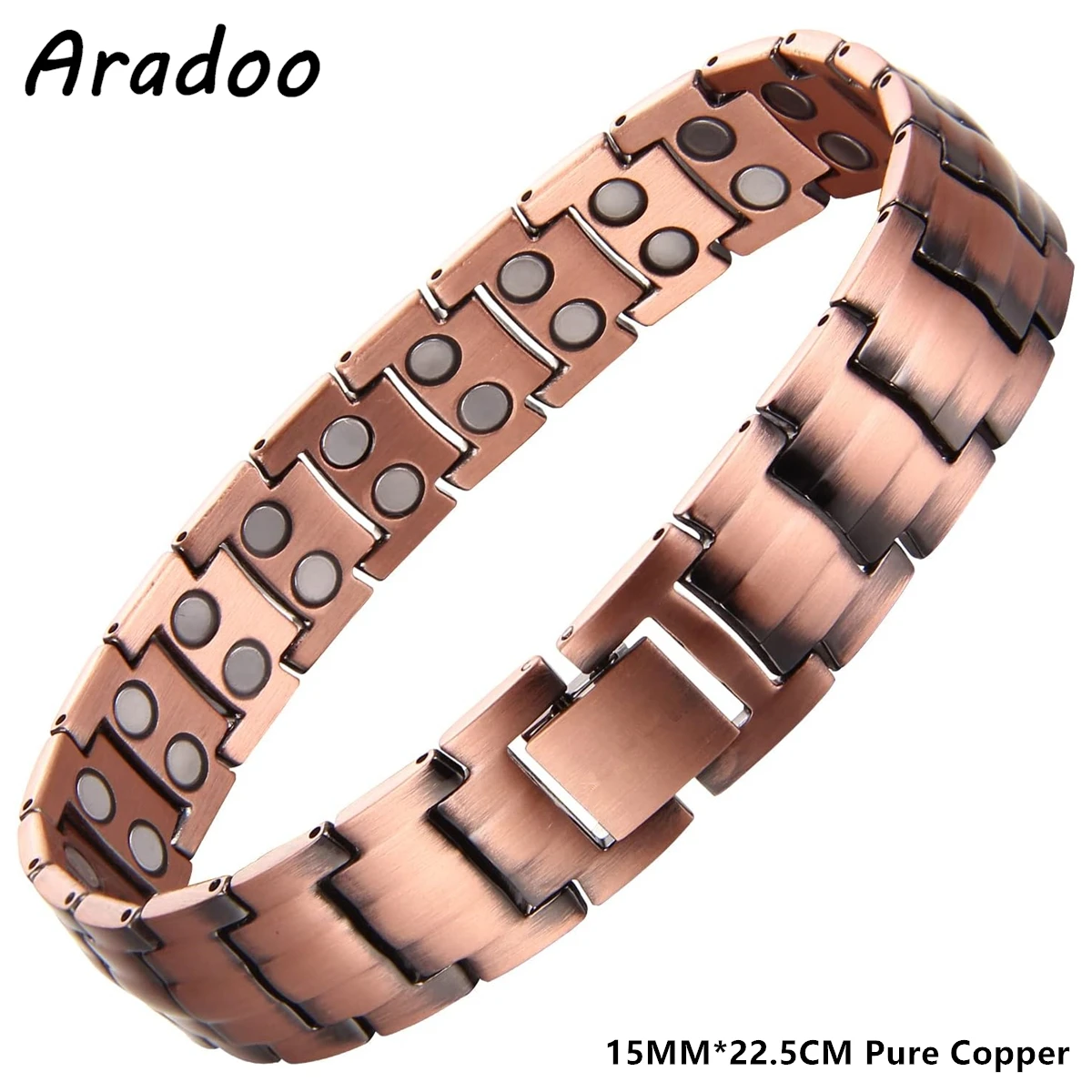 

ARADOO Classic Pure Copper Bracelet 3500 Gauss Neodymium Magnetic Therapy Link Bracelet Bangle Jewelry Gifts