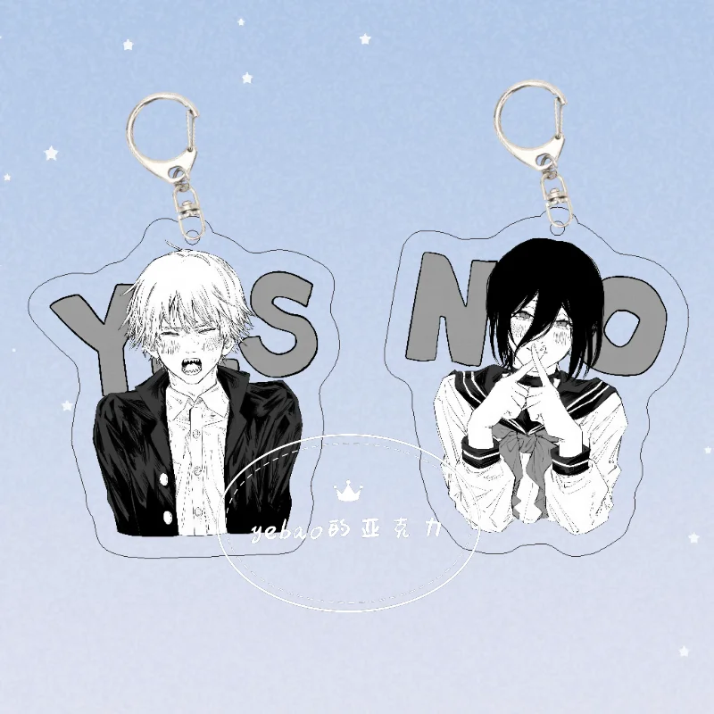 Kawaii Chainsaw Man Anime Transparent Acrylic Keychain Denji Reze Backpack Pendant Cute Anime Collectible Ornament Birthday Gift
