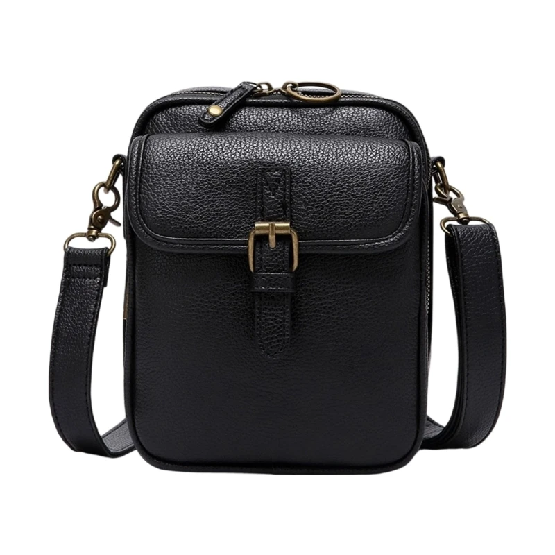 

E8FB Travel Friendly Crossbody Bag With Adjustable Strap Retro PU Leather Purse Wallet Slot Adjustable Shoulder Strap