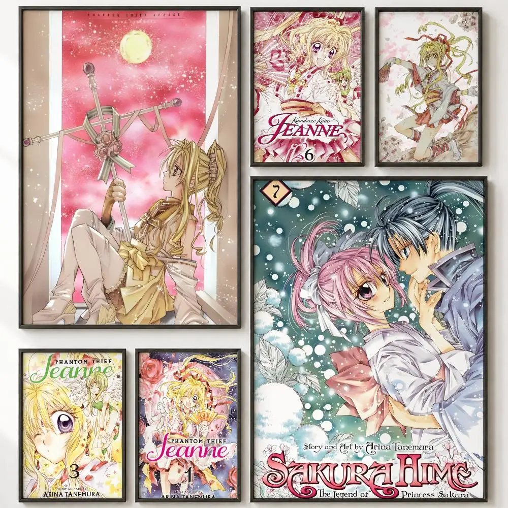 Manga-Stil Phantomdiebin Jeanne Poster HD-Poster Wandkunst selbstklebend rückstandsfrei für Zuhause, Café, Büro, tolles Geschenk