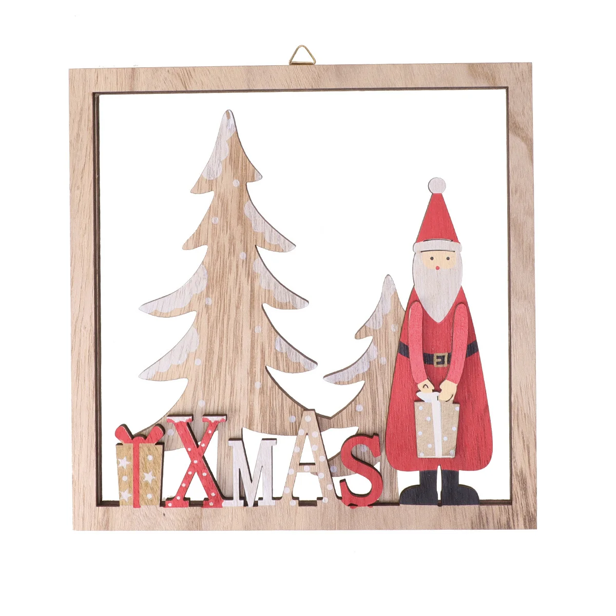 

Christmas Tree Top Topper Santa Claus Decoration Ornaments Pendant Wooden Hanging
