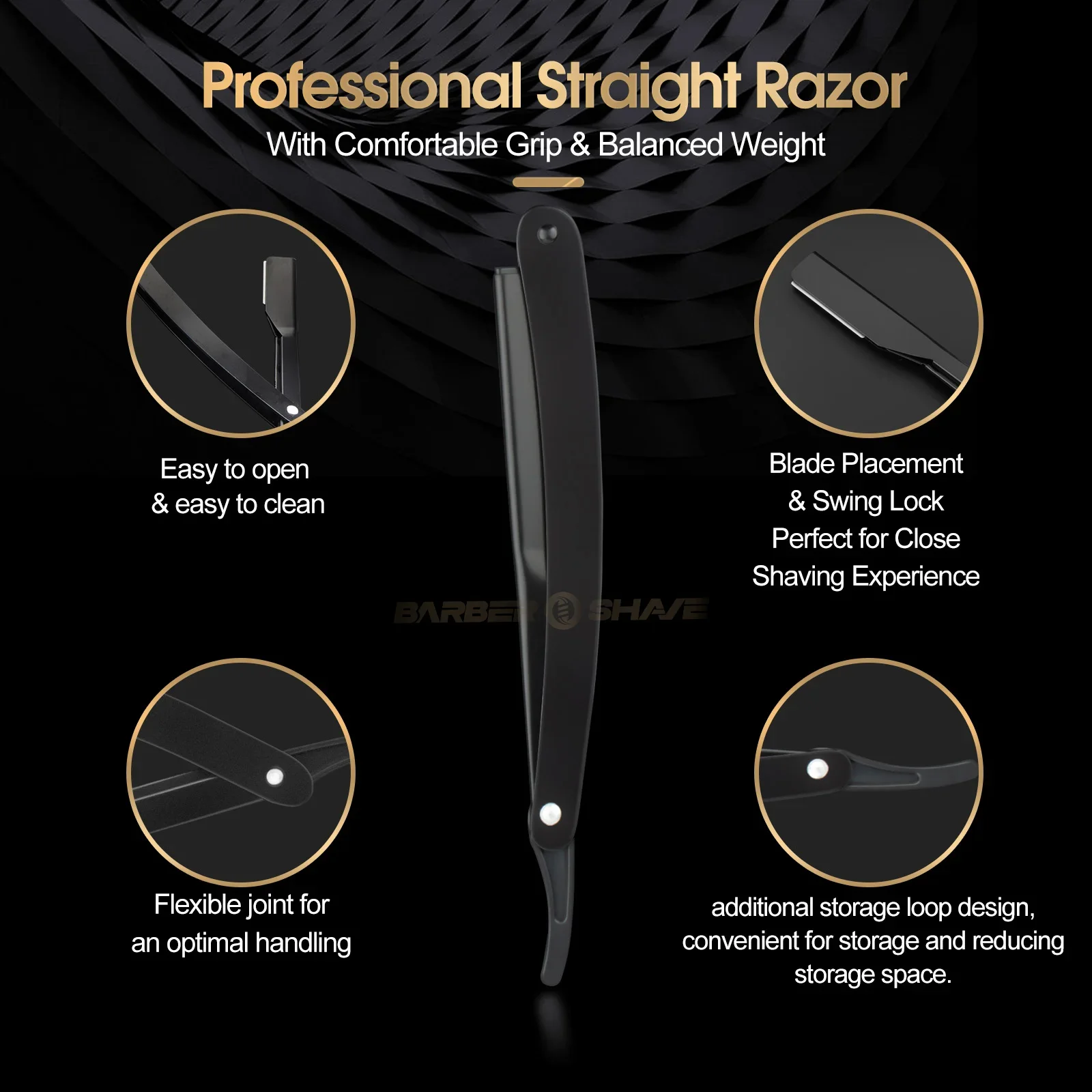 Barber Professional Men's Shaver Straight Edge Barber Razor Knives Holder Manual Stainless Steel Beard Shaving Hair Removal Tool