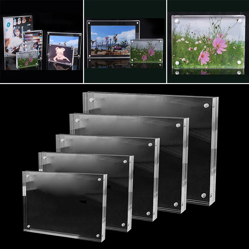 1pc Right Angle Acrylic Photo Frame Set 0.8+0.8cm Price Tag Non-Toxic Odorless Home Decorations Acrylic Photo Frame