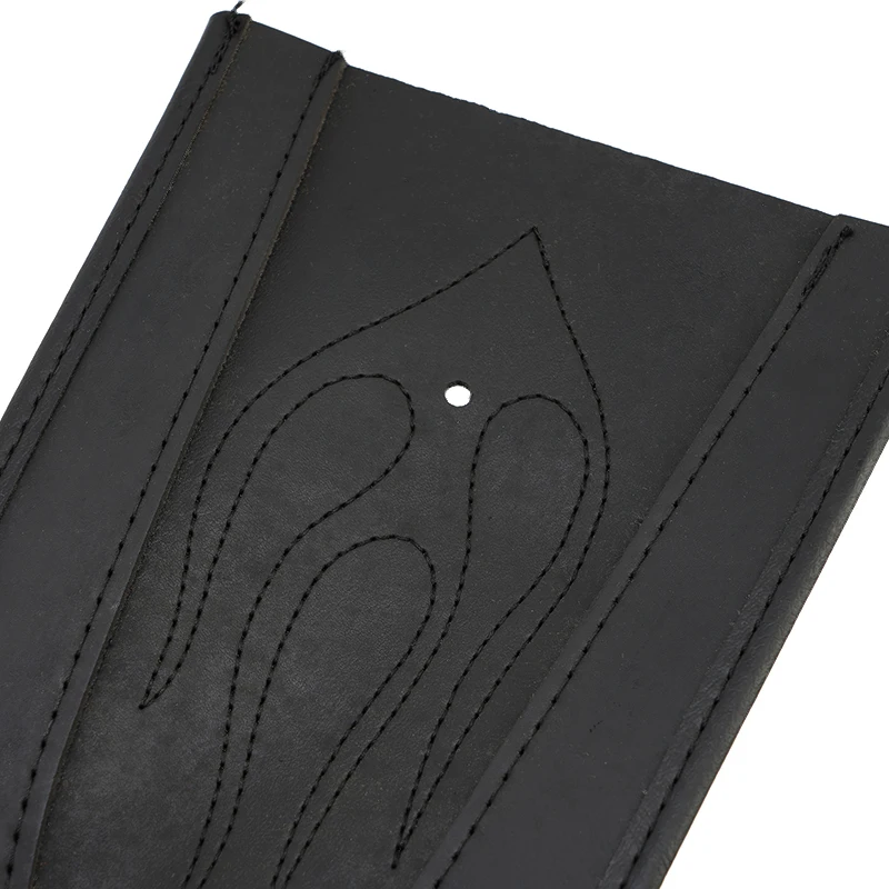Black Motorcycle Accessories Flame Stitch Leather Rear Fender Bib Cover Pad For Harley Sportster 883 1200 2004-up
