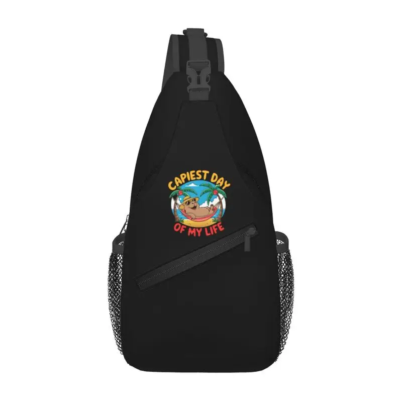 

Custom Funny Capybara Sling Crossbody Backpack Men Fashion Chest Shoulder Bag for Travel Hiking Daypack
