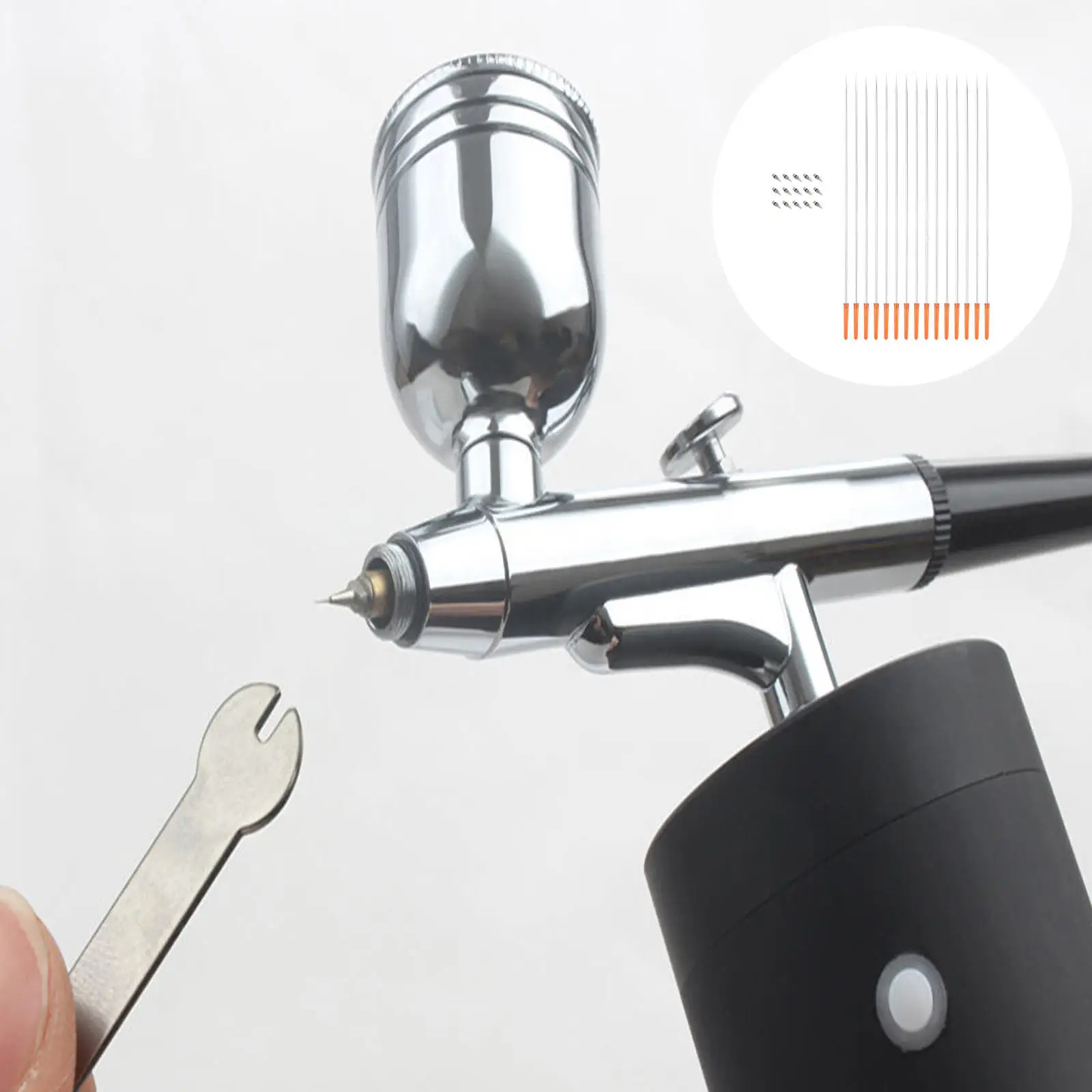 

Набор из 1 сопла и 1 иглы для аэрографа 0,2 мм, прецизионные сменные детали для аэрографов, совместимые с моделями 130 и 470.