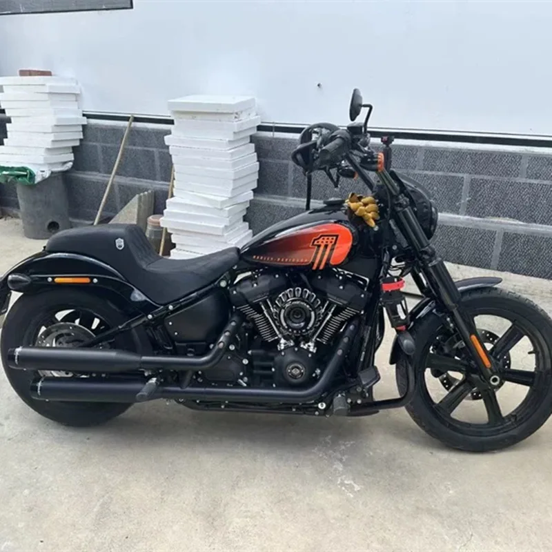 Motorcycle DS Double Seat Driver Backrest Passenger Cushion SOC For Harley Softail Street Bob Low Rider S ST Sport Glide 18-24