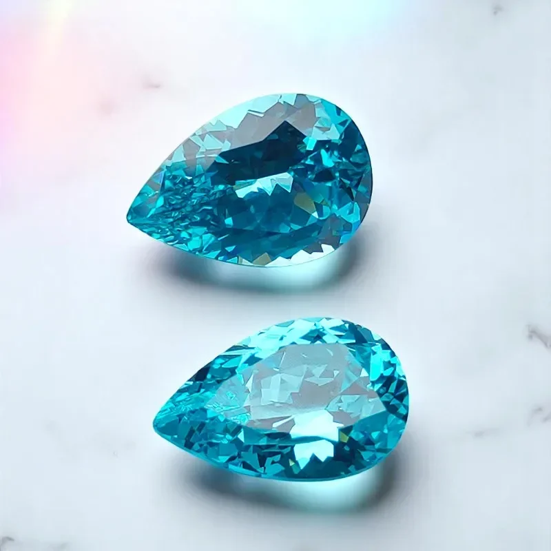 مختبر نمت Paraiba الكمثرى شكل التورمالين الأحجار الكريمة DIY بها بنفسك صنع المجوهرات المواد تحديد شهادة AGL