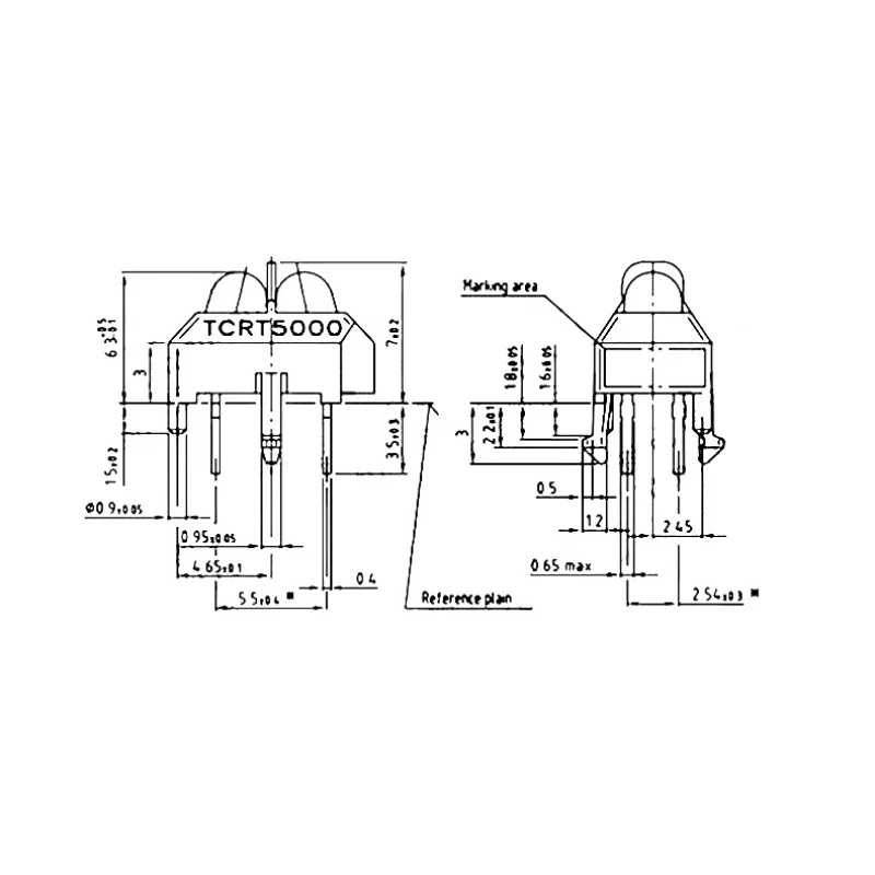 10개/세트 확산 반사 광전 스위치 TCRT5000 5V 스마트 자동차 센서 흑백 라인 추적 센서