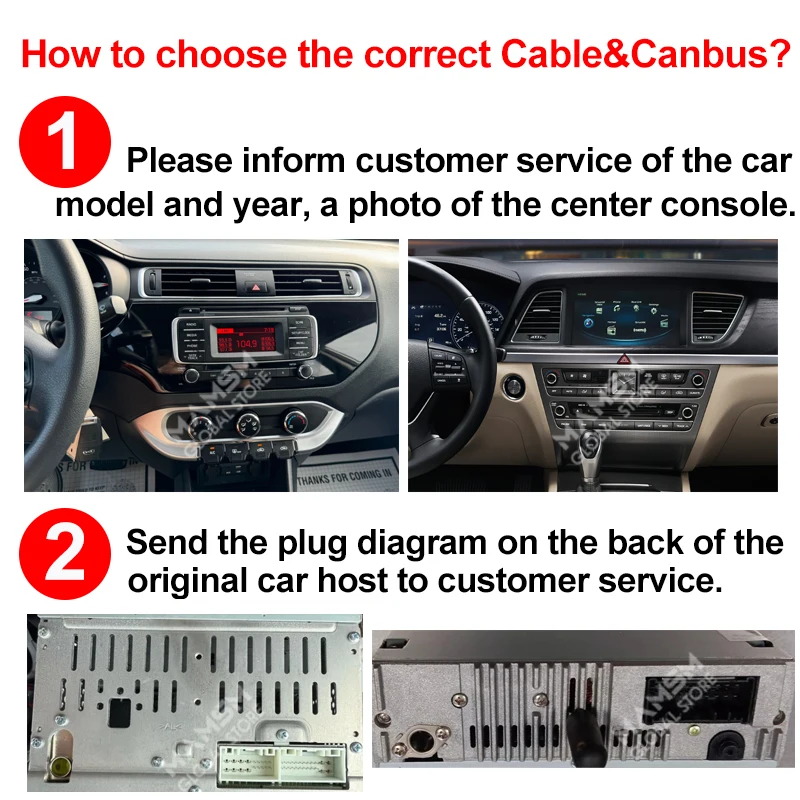 Car Radio Cable CANBus Adapter Wiring Harness Power Connector for Kia Rio K3/Hyundai ix35 Rohens Sonata Azera Genesis H1 Mistra