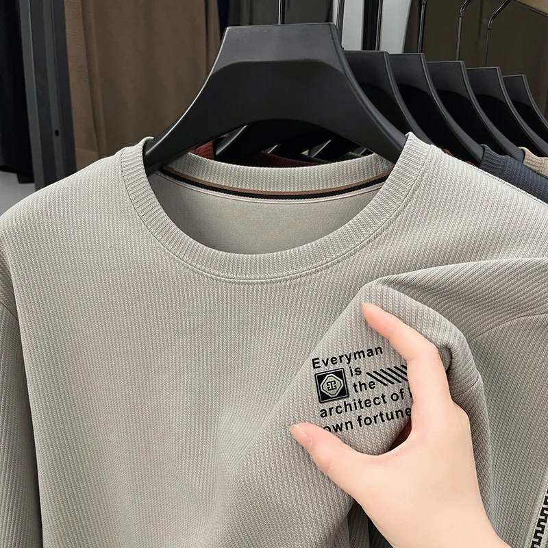 جودة عالية طويلة الأكمام هوديي الرجال الربيع والخريف جديد عارضة السترة فضفاض تي شيرت أعلى