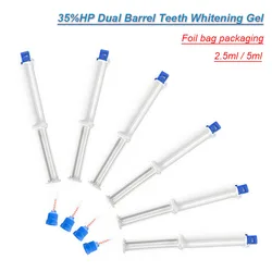 Pro Teeth Whitening Dual Barrel Gel Seringa, 35 Peróxido de Hidrogênio, Barreira Gengival Dental, Clínica Dentista, Clareador Dental