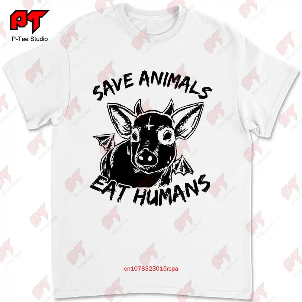 

Save Animals Eat Humans Evil Piggy T-shirt XX1W